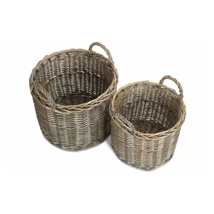 The Willow Basket Round Straight-Sided Wicker Log Storage Basket
