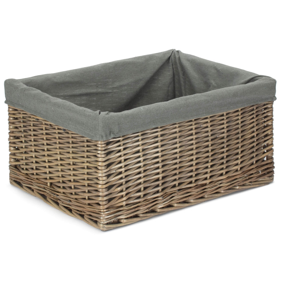 The Willow Basket Jumbo Antique Wash Wicker Storage Basket