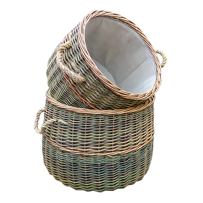 The Willow Basket Set of 2 Wicker Country Log Set