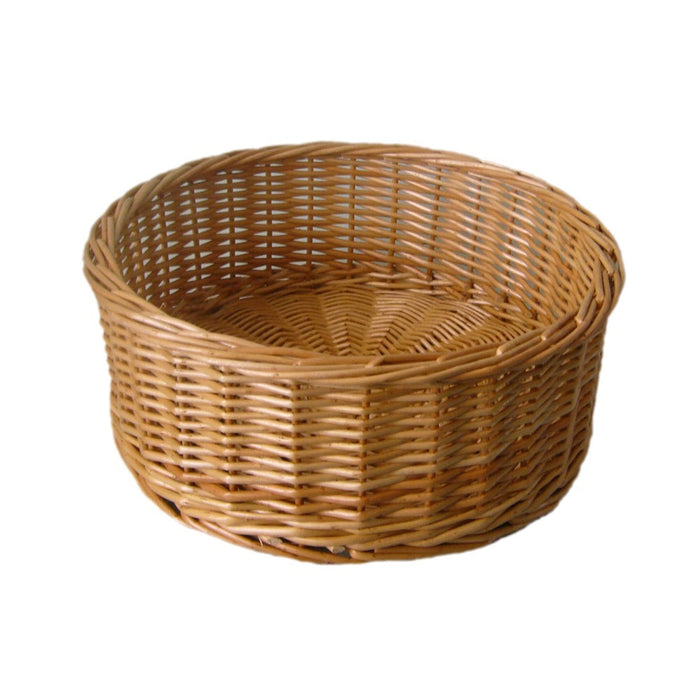 The Willow Basket Round Straight-Sided Wicker Tray