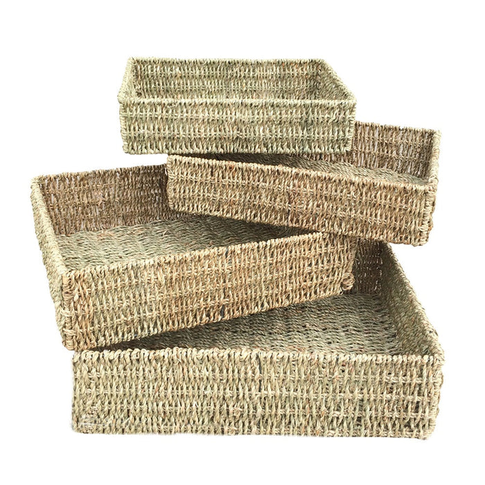 The Willow Basket Unlined Rectangular Seagrass Tray