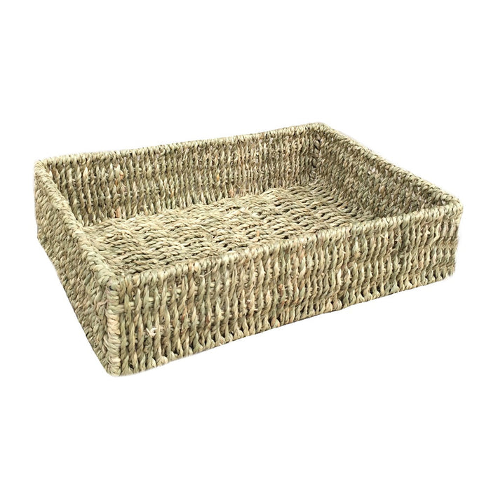 The Willow Basket Unlined Rectangular Seagrass Tray