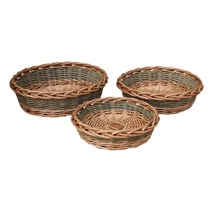 The Willow Basket Unpeeled Willow Wicker Round Tray