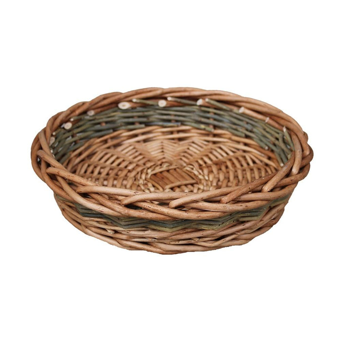 The Willow Basket Unpeeled Willow Wicker Round Tray