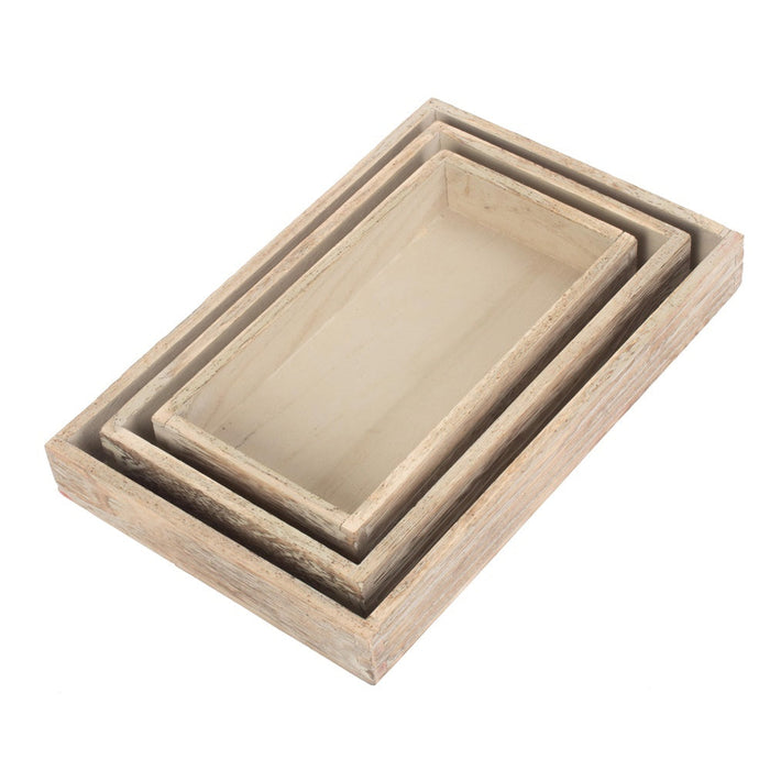 The Willow Basket Shallow Wooden Plinth Tray