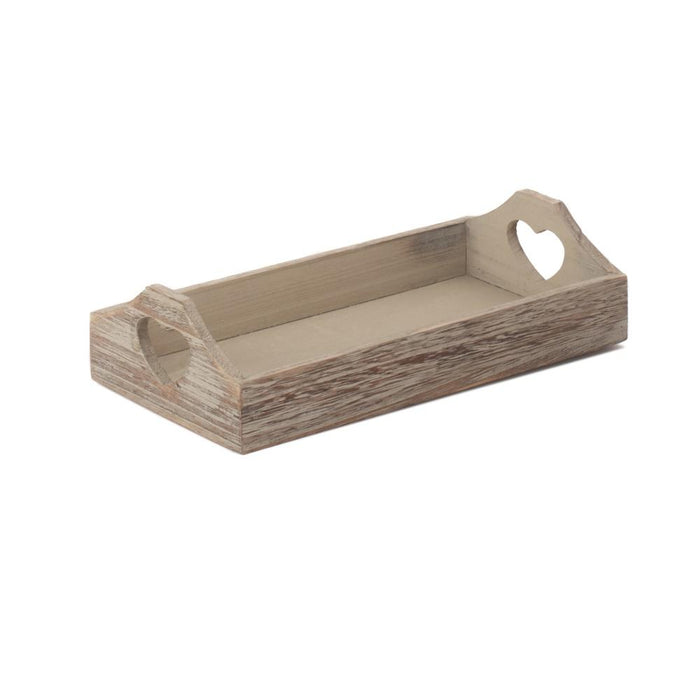 The Willow Basket Shallow Wooden Heart Cut Out Tray