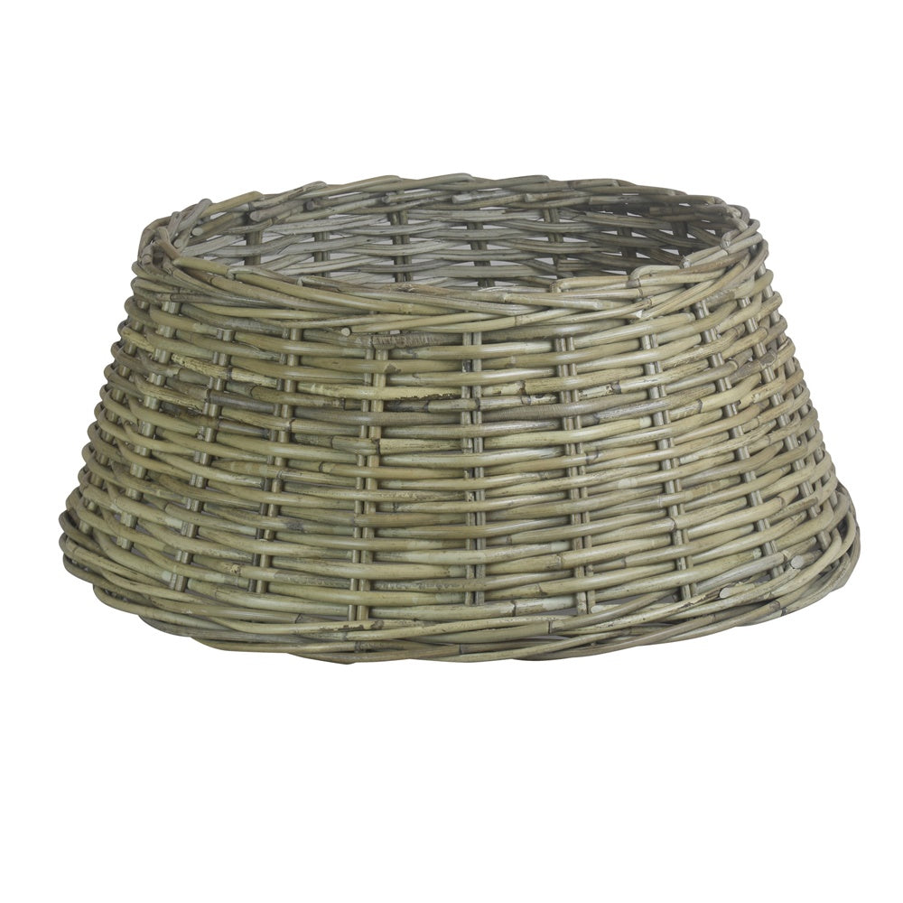 The Willow Basket Grey Kubu Rattan Christmas Tree Skirt