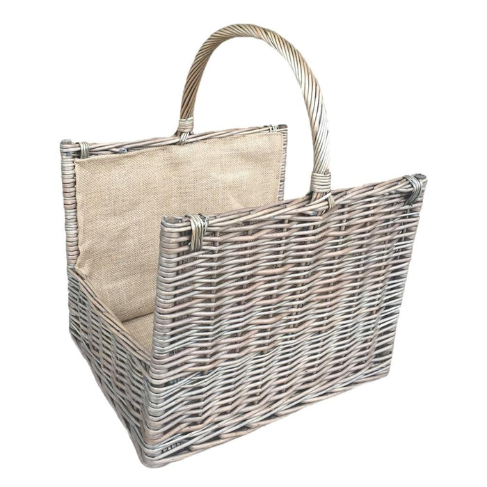 The Willow Basket Antique Wash Open End Wicker Basket