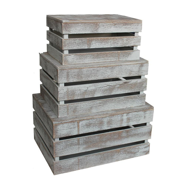 The Willow Basket Vintage Slatted Wooden Box