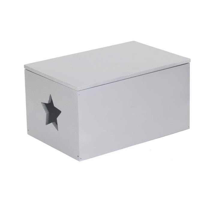 The Willow Basket Soft Wood Silver Painted Storage Box with Star Cut Out