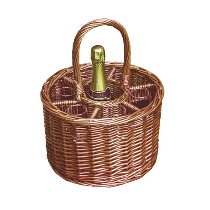 The Willow Basket Small Deluxe Single Bottle Basket