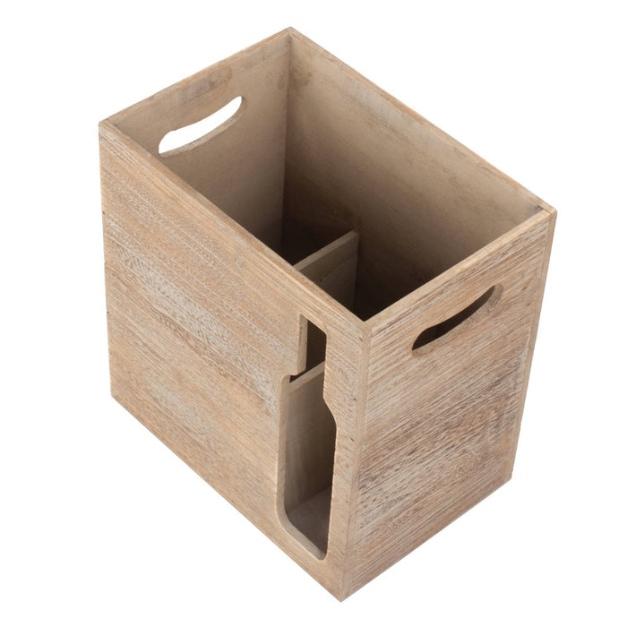 The Willow Basket Wooden 6 Wine Bottle Cut-Out Carrier