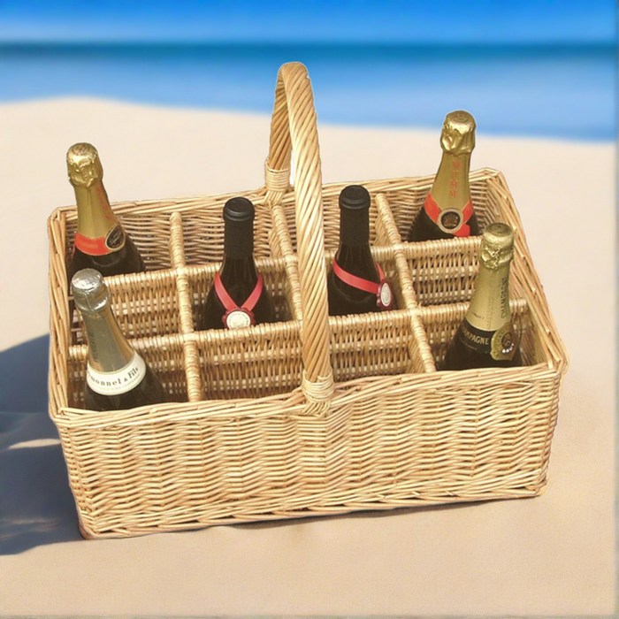 Red Hamper 13 Bottle Wicker Basket