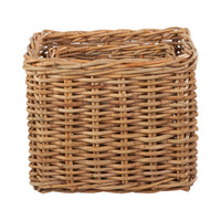 Set of 2 Chunky Natural Rattan Rectangular Log Baskets