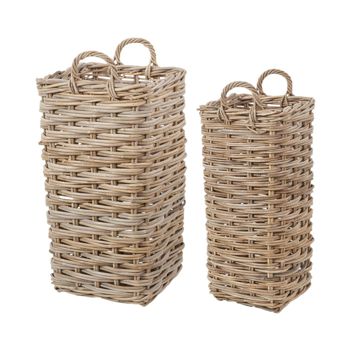 Set of 2 Square Grey Kubu Umbrella Baskets