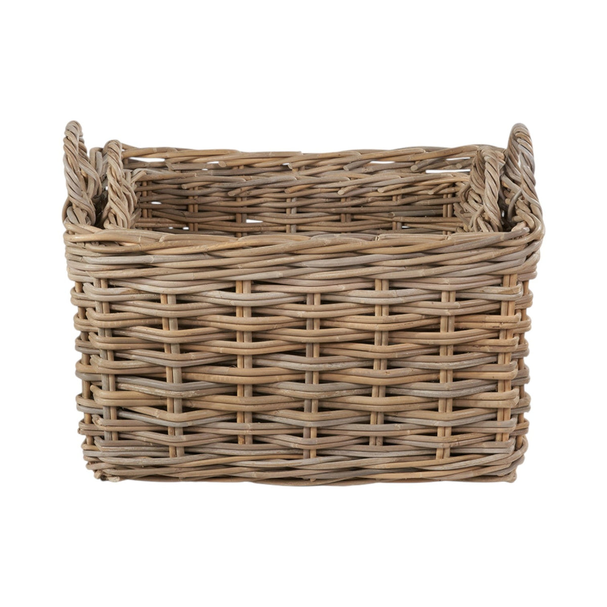 Set of 2 Rectangular Grey Kubu Storage Baskets