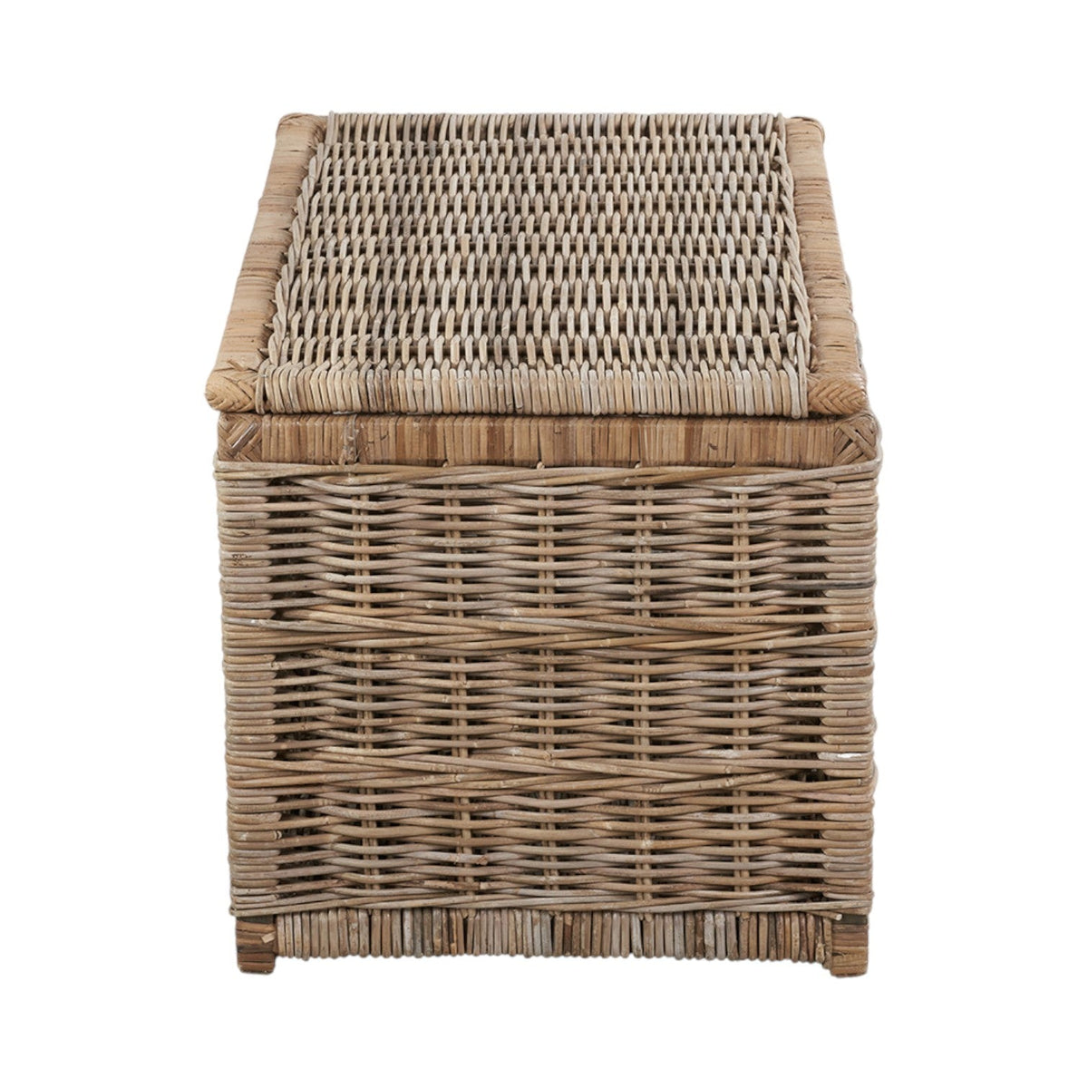 Set of 3 Grey Kubu Rattan Basket Chests
