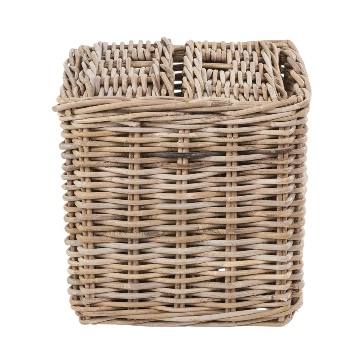 Set of 5 Grey Kubu Rattan Rectangular Storage Baskets
