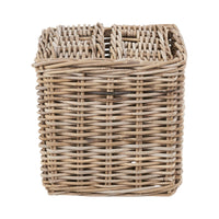 Set of 5 Grey Kubu Rattan Rectangular Storage Baskets