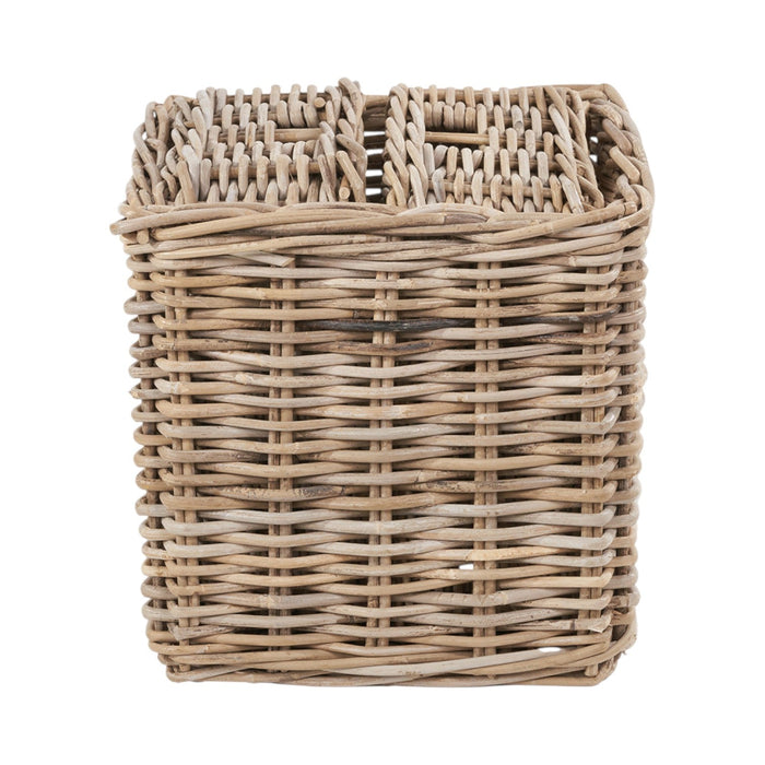 Set of 5 Grey Kubu Rattan Rectangular Storage Baskets
