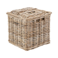 Set of 5 Grey Kubu Rattan Rectangular Storage Baskets