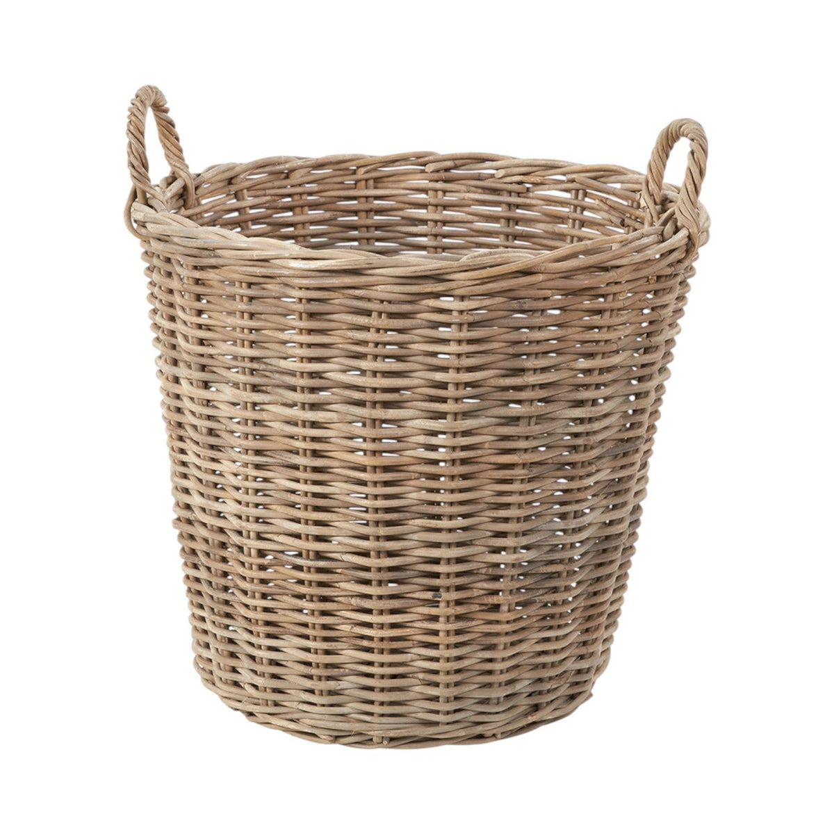 Grey Kubu Rattan Tall Round Storage Basket