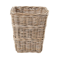 Grey Kubu Rattan Square Waste Paper Bin