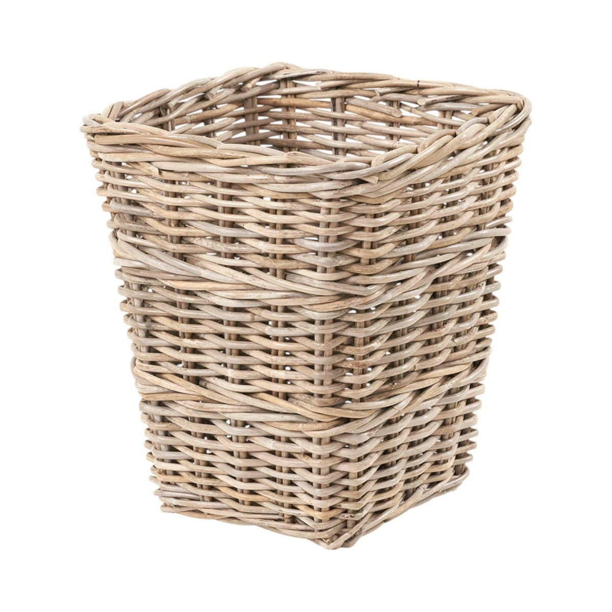 Grey Kubu Rattan Square Waste Paper Bin
