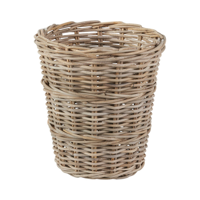 Grey Kubu Rattan Round Waste Paper Bin