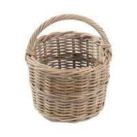 Grey Kubu Rattan Straight Sided Shopping Basket