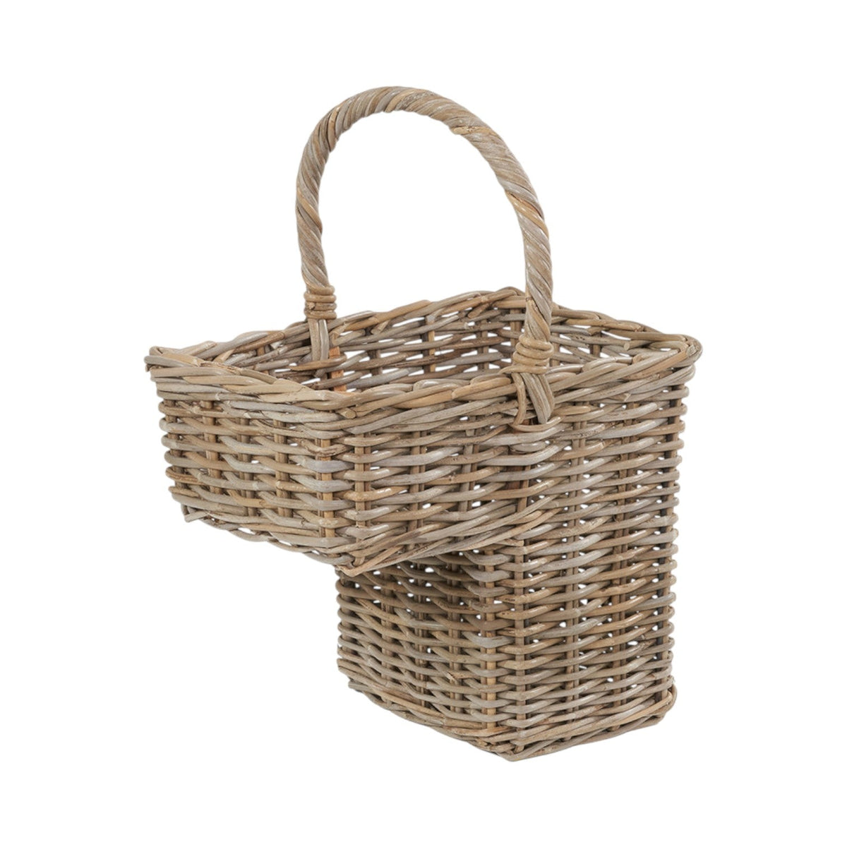Grey Kubu Rattan Stair Basket Large