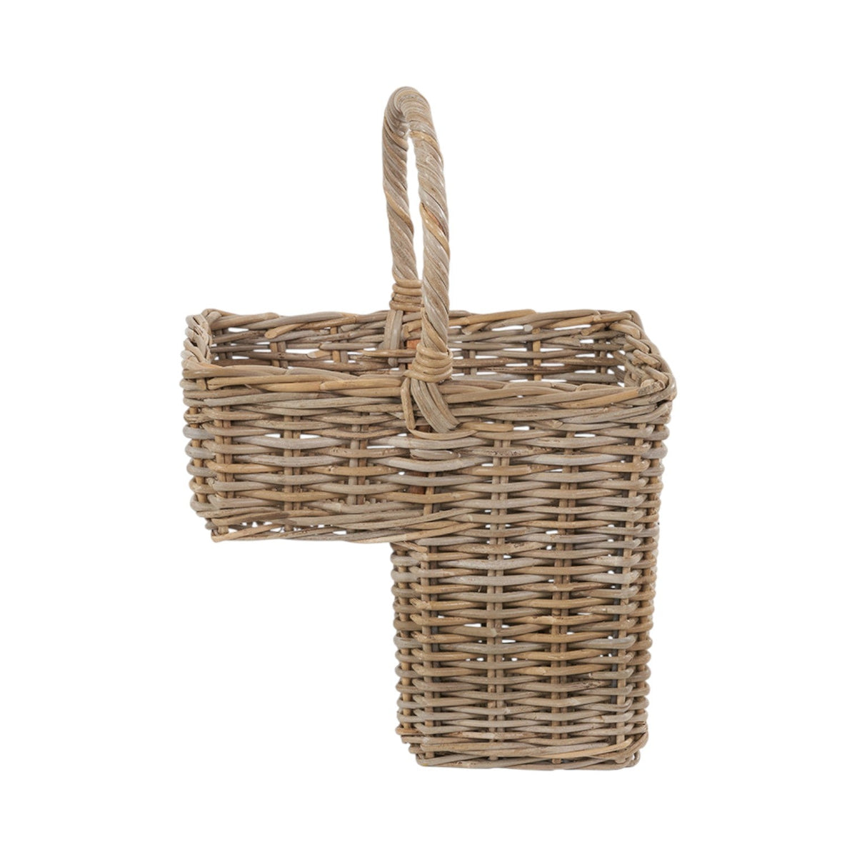 Grey Kubu Rattan Stair Basket Large