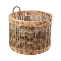 Set of 5 Grey and White Kubu Rattan Round Storage Baskets