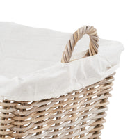 Grey Kubu Rattan Lined Rectangular Basket