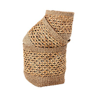 Set of 3 Seagrass and Water Hyacinth Natural Tall Round Baskets