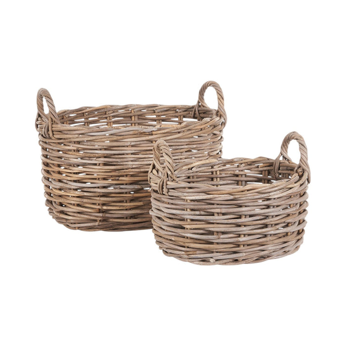 Set of 2 Grey Kubu Oval Baskets