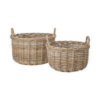 Set of 2 Grey Kubu Log Baskets