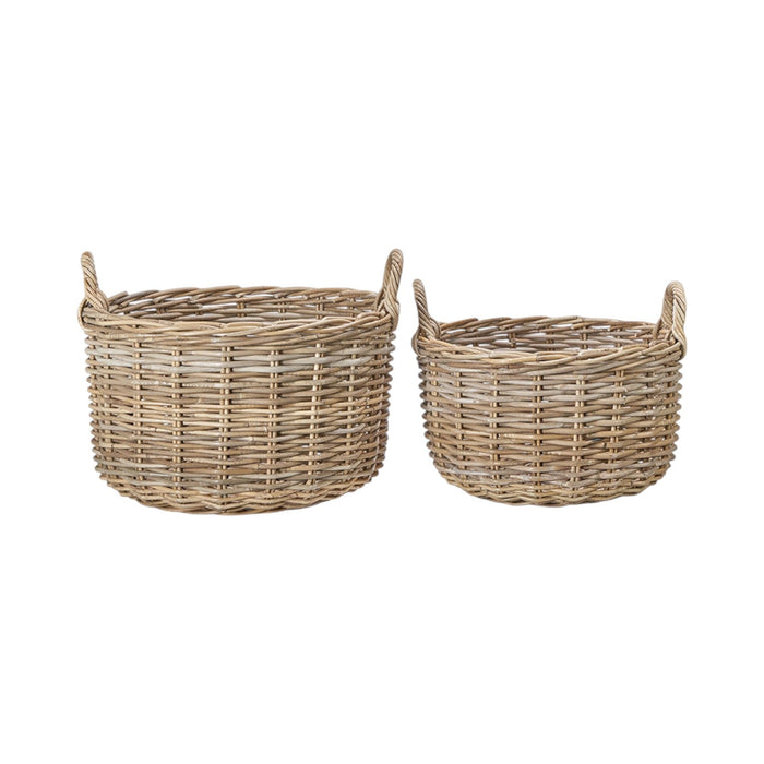 Set of 2 Grey Kubu Log Baskets