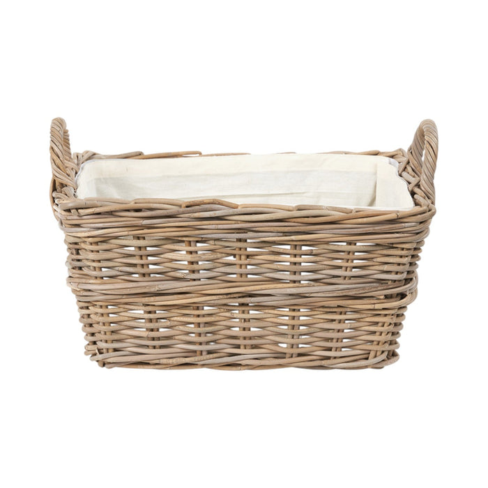 Grey Kubu Rectangular Handled Laundry Basket