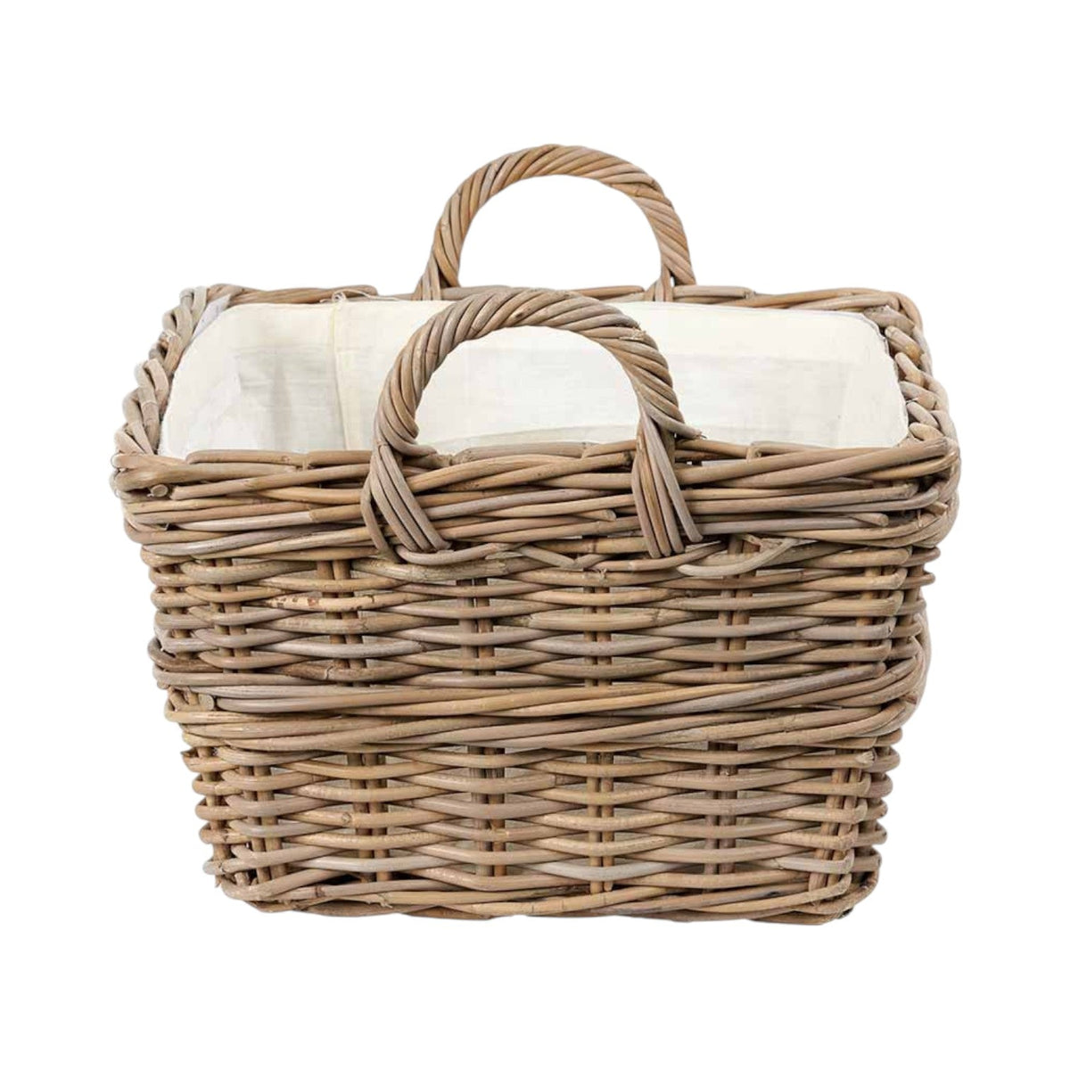 Grey Kubu Rectangular Handled Laundry Basket