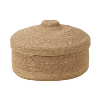 Seagrass Natural Lidded Round Basket