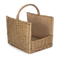 Red Hamper Antique Wash Open End Wicker Log Basket