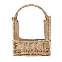 Red Hamper Antique Wash Open End Wicker Log Basket