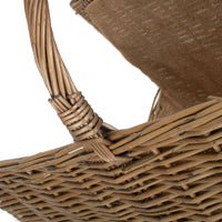 Red Hamper Antique Wash Open End Wicker Log Basket