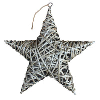 Red Hamper Antique Wash Wicker Full Star Christmas Decoration