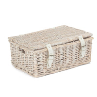 Red Hamper 35cm Empty Wicker Whitewash Picnic Basket