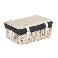 Red Hamper 35cm Empty Wicker Whitewash Picnic Basket
