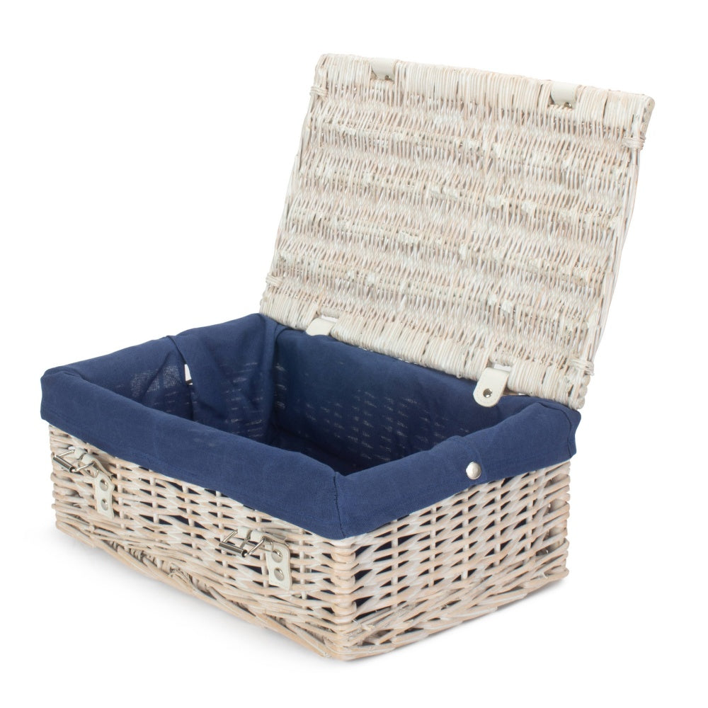 Red Hamper 35cm Empty Wicker Whitewash Picnic Basket