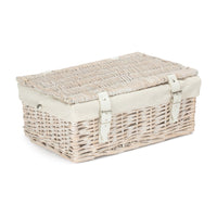Red Hamper 35cm Empty Wicker Whitewash Picnic Basket