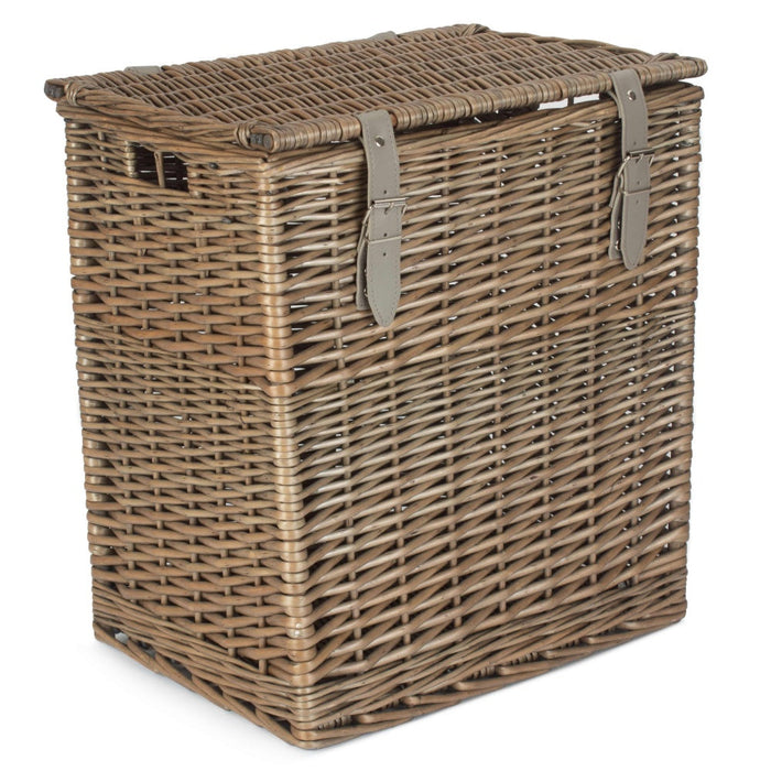 Red Hamper Antique Wash Vintner Storage Wicker Picnic Basket